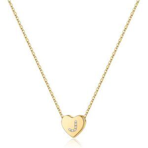 Initial Heart Necklace for Girls Women J